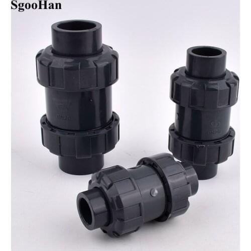 20~50mm UPVC Check Valve Double Union Garden Irrigation System Pipe Fittings Plumbing System Tube Connector
