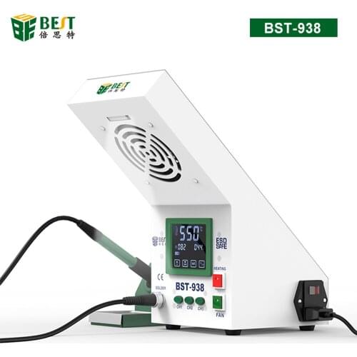 3 in 1 Antistatic Thermostat Soldering Station With Smoking Instrument LED Light Adjust Temperature Soldering Iron Station Tool