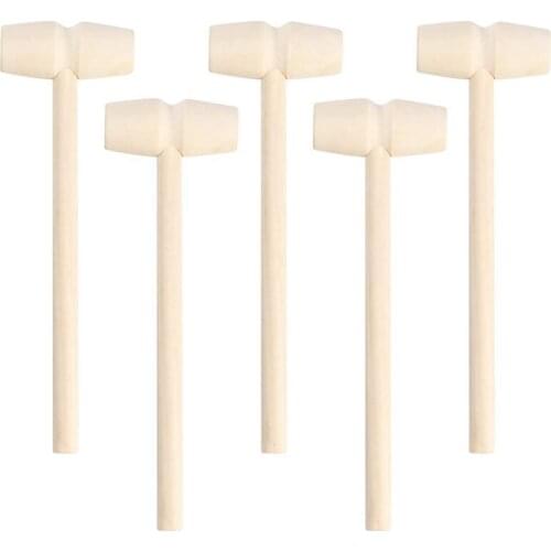 30Pcs Wooden Hammer Lobster Shellfish Crab Hardwood Mallet Gavel Toy for Boys Girls Leather Craft Jewelry Making