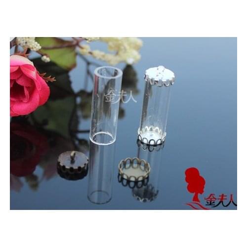 Handmade diy accessories wishing bottle necklace 10mm acrylic pipe copper bottom