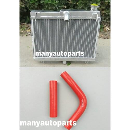 Aluminum Radiator and Red Silicone Hose For SUZUKI RG400 RG500 RG 400 500