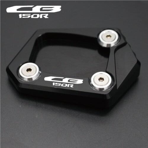 CNC Billet Aluminum Kickstand Foot Plate Side Stand Extension Pad Enlarge Extension For Honda CB150R CB 150R 2017-2018