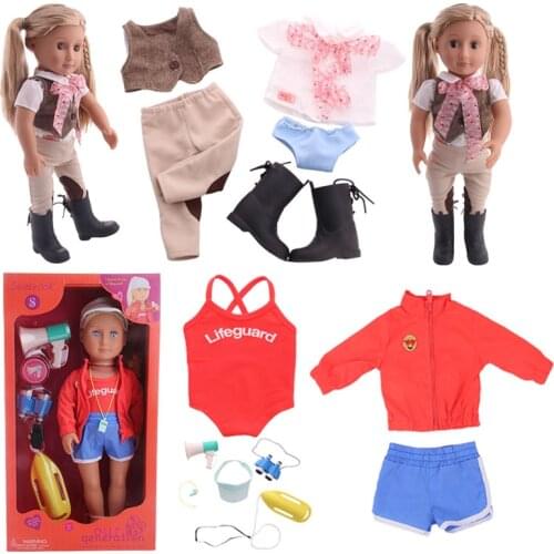 American Doll Horsing Swim Sports Doll Fit 18 Inch American&43 CM Reborn Baby New Born Doll ,Girls Russia DIY Gifts Girl`s Toy