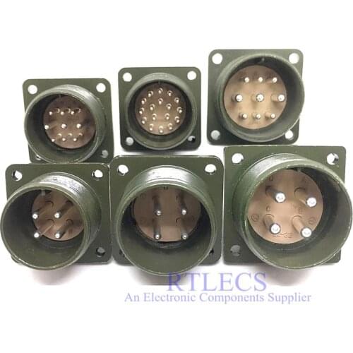 1 Piece MS308A MS308B Servo Motor Connector Aviation Circular Plug 18-10 20-4 20-18 20-29P 22-22 24-11S Male Pin Square Flange