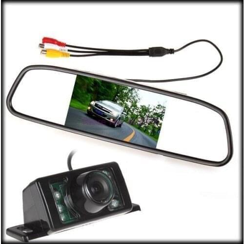 By dhl or ems 20pcs 4.3 Inch TFT LCD 2 Channels Video Input Car Parking Rear View Mirror Monitor Car Monitor