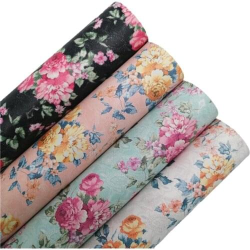Flowrs Printed Synthetic Faux Leather Vinyl Fabric Sheet Felt Backing Synthetic Leather Faux Vinil DIY A4 SIZE 6S97A