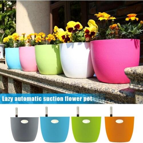 Planter Flower Pot with Water Level Indicator Modern Style Automatic Self Watered