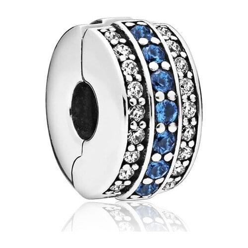 Fixed buckle & safety chain 2020 blue Positioning buckle crystal charms bead jewelry diy pendant bangle fit pandora bracelet