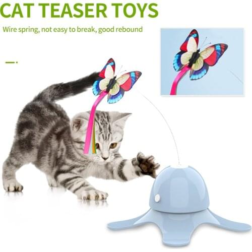 Cat Toy Electric Rotating Glowing Butterfly Funny Dog Toy Pet Intelligence Trainning Tool Kitten Interactive Toy