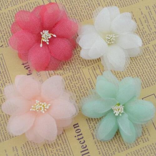Artificial flowers new hot beautiful yarn fake flowers simulation flowers silk flower hair accessories DIY corsage brooch hat ac
