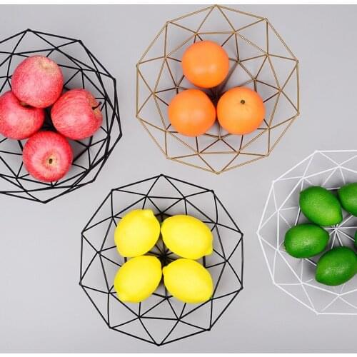 Iron Wire Fruit Basket Kitchen Bowl Plate Snack Organizer Storage Basket Dish Food Home Storage basket