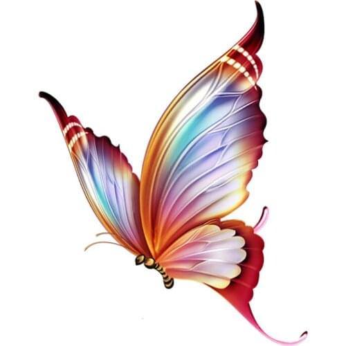 WaveHands 12*15.09 Beautiful Cartoons butterfly Car Stickers UV printed PVC Motorcycle Decals Styling Accessories Automobiles