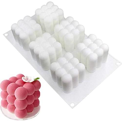 Easy Demoulding 6 Cavity Silicone Resin Cube Candles Molds 3D Wax Soap Mould Cake Dessert Chocolate Baking Pastry Tools