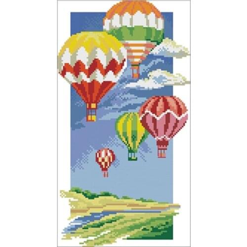 Hot air balloon patterns counted 11CT 14CT 18CT DIY Cross Stitch Sets Chinese Cross-stitch Kits Embroidery Needlework