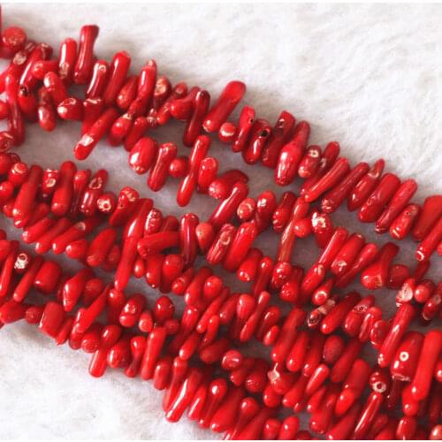 Natural red coral irregular gravel chips 5-7mm loose beads elegant high quality fashion women diy jewelry 15inch B592