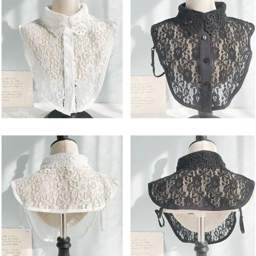 New Women Half Shirt Collar Vintage Lace Flower Fake Collar Half Blouse Collar Dress Decorative Women Clothes Accessories