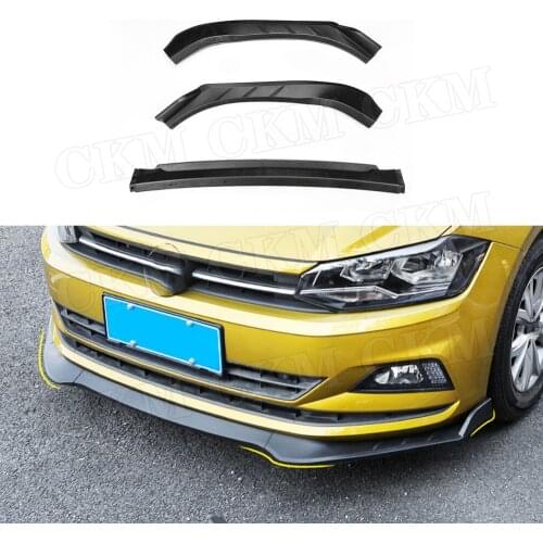 ABS Front Lip Chin Spoiler For Volkswagen VW Polo Plus Hatchback 2019 Bumper Anti-collision Aprons Shovel Car Styling
