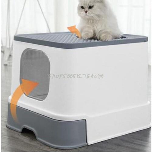 Fully Enclosed Cat Litter Basin Large Splash Proof Drawer Top Into Cat Toilet Deodorization Extra Large Cat Products