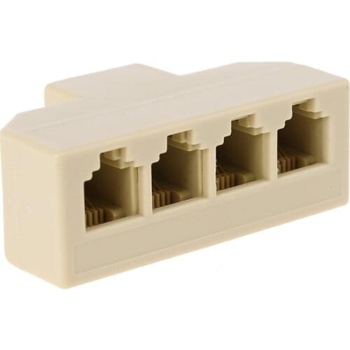 1PC RJ11 Telephone Splitter 4 Way Adapter 1 M to 4 F RJ-11 6P4C Phone Jack Splitters High Quality C26