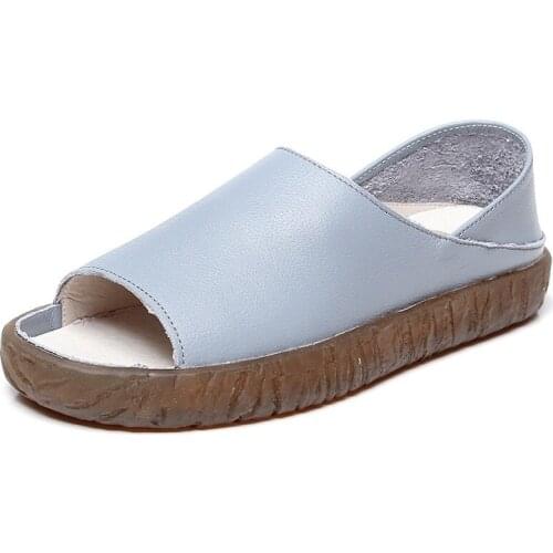 2021 sandals ladies summer shoes open toe sandals ladies leather casual flat sandals women shoes