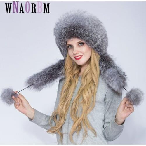 Authentic womens winter hat fox fur and rabbit fur hat with 2 fluffy fox Russian tail winter warm Mongolian hat