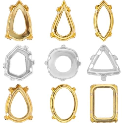 XiChuan 20Pcs Copper Claws Drop Shape Sewn Rhinestones Glass Beads Flatbacks Parts Bouton Couture Accessories For DIY