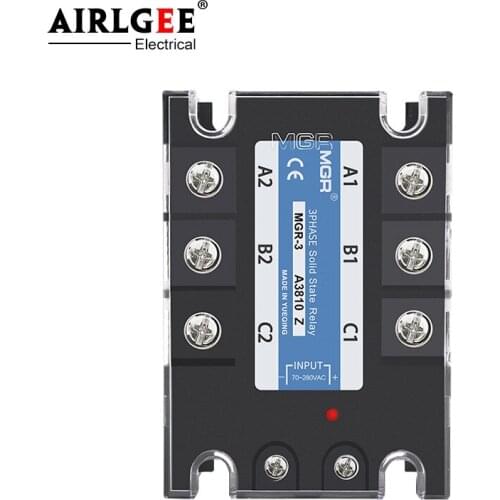 Solid state relay MGR-3 A3810Z TSR-10AA 10A 380VAC 70~280VAC AC-AC Three phase solid state relay
