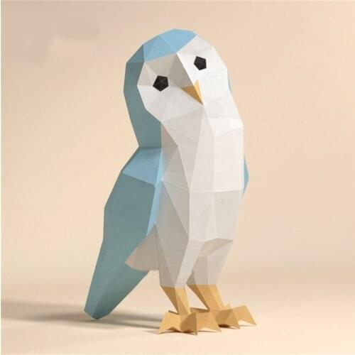 Creative 3D Low Poly Paper Model Owl Papercraft DIY Animal Ornament Decoration Handmade Origami Toys For Boys Girls