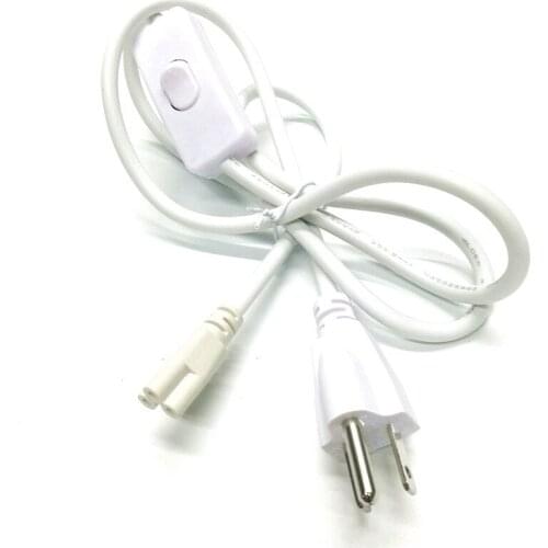 UL US Three Plug Power Cord 1meter Wire T8 T5 3-hole with 303 Switch US Power Extension Cable 200pcs