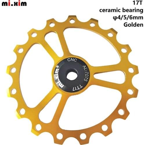 Bicycle Rear Derailleur Guide 17T Roller Rear Pulley Derailleur Bearing Guide Roller Rear Pulley 7-12 Speed