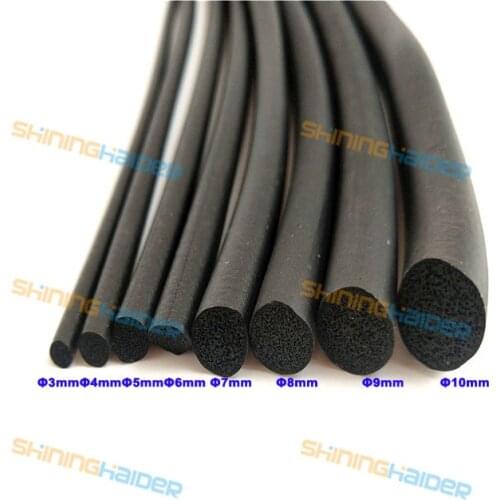 Length 1-5M Diameter 3-10mm Waterproof EPDM rubber foaming sealing strip O type penetrating car door soundproof sealing strip