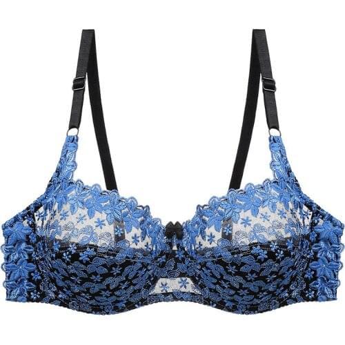Women Sexy Lace Bras Push Up Underwire Underwear Plus Size C D Cup Lingerie Embroidery Padded Bra Top Lace Bralette