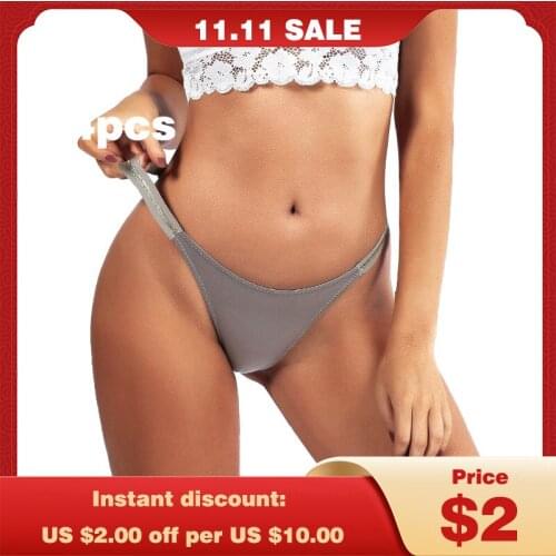 Womens Thongs Seamless Panties Sexy Lingerie Luxury Bikini Female G-String Low Waist Underwear Solid Briefs Hot Sale Underpants