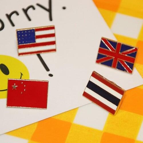 1 design metal cartoon color animation pin color national flag combination pin brooch womens Lapel Pin Badge js11