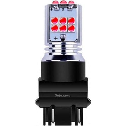 1PCS New T25 3157 3757 Super Bright 1800Lm LED Car Brake Bulb Daytime Running Light Turn Signals 3156 3456 Auto Reverse Lamp