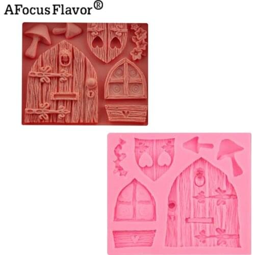 1 Pc Kitchen 3D Cartoon House Wooden And Window Shape Silicone Candy Mold Cake Decorating Tool Chocolate DIY Baking Mold