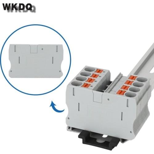1Pc D-PT10 End Barrier Plate For PT 10 Plug D-PT 10 Wire Electrical Connector DIN Rail Terminal Block Accessories End Cover