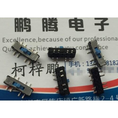 15PCS/lot South Korea Miniature toggle switch 8-pin 3 gears SMD double-row sliding vertical positive dial power switch