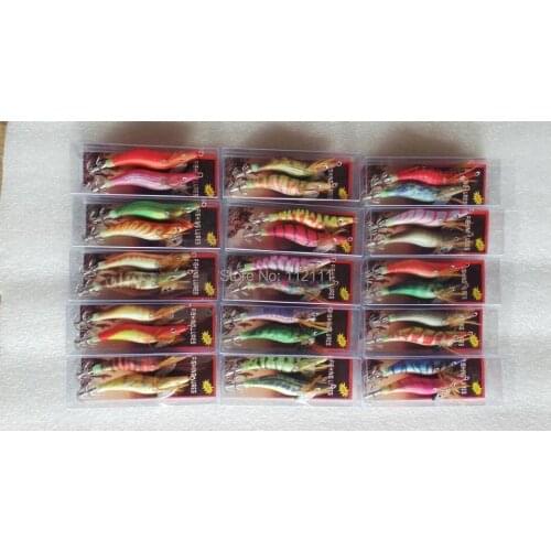 20pcs Glow in Dark Luminous Fishing Lures Baits Squid Egi Shrimp jigs Hooks.8cm 7g