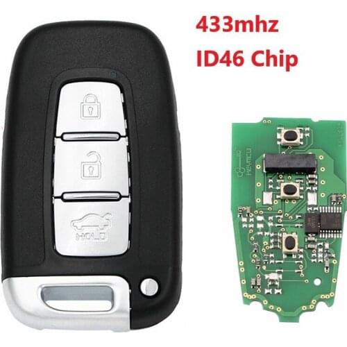 3 Button Remote key 433MHZ ID46 Chip For HYUNDAI I30 I45 Ix35 Genesis Equus Veloster Tucson Sonata Elantra key