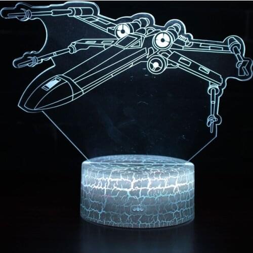 Acrylic 3D Illusion LED Nightlight Sleeping Light Model Star Wars X fighter Smart 7 Colors Action & Toy Fgures For Kid Gift