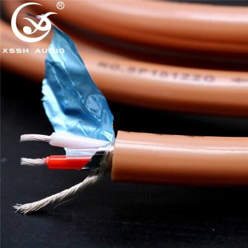 8.5mm diameter XSSH audio double shield 2 core 2.5mm pure coppre SILVER 40μin THICK WINAXIAL INTERCONNECT SIGNAL CABLE