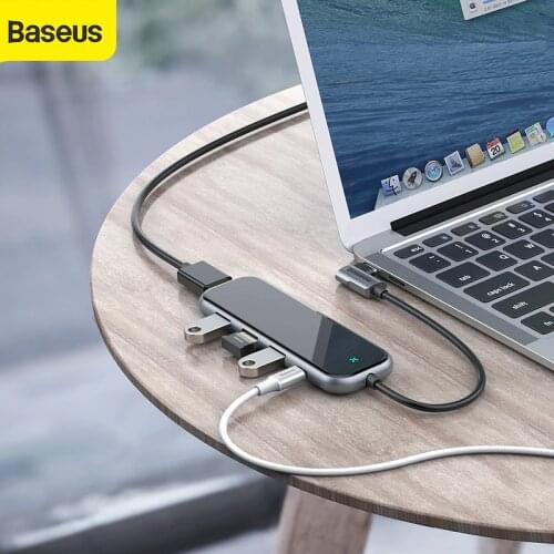 Baseus USB Hub to HDMI USB 3.0 Hub for Macbook Pro for Huawei for Samsung 5 Ports Mobile Phone Adapter Splitter Dock Type C Hub