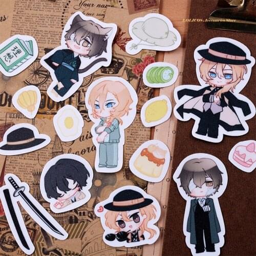 Bungou Bungo Stray Dogs Nakahara Chuuya Dazai Osamu Anime CP Figure Cartoon Stickers Waterproof Luggage Guitar Phone Decal Decor