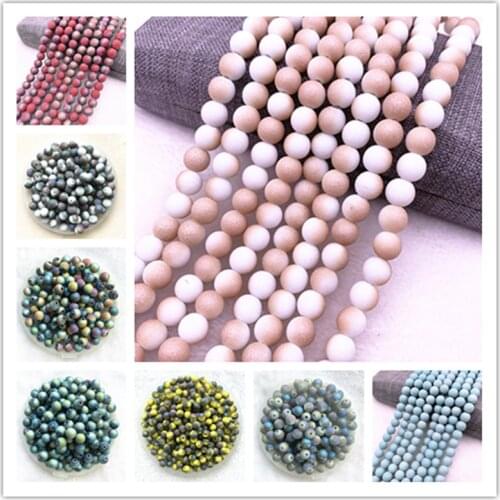 New 6/8mm Austrian Frosted Matt Crystal Glass Beads Loose Spacer Beads Handmade for Jewellery Making DIY Bracelet Necklace