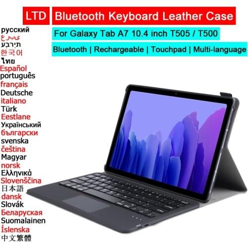 Bluetooth Keyboard Mouse Case For Samsung Galaxy Tab S6 lite A7 10.4 T500 P610 S7 11 Tablet Case Arabic Hebrew Spanish Keyboard