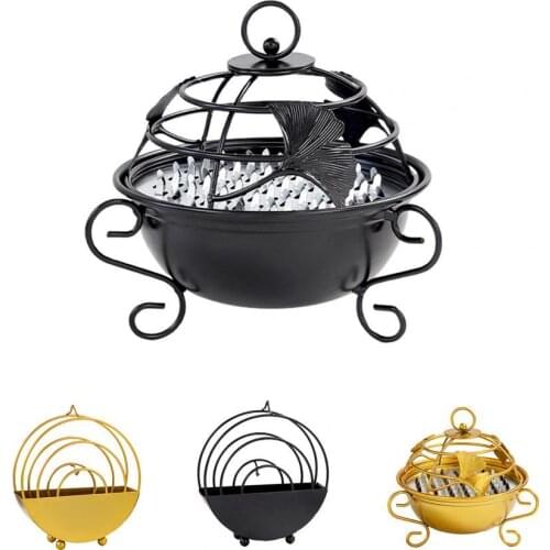 Mosquito Coil Holder Exquisite Nordic Style Anti-fly Ash Incense Burner with Lid Home Sandalwood Mosquito Repellent Coil Holder