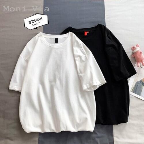 Summer New Mens Solid Color T-Shirt Simple Style Loose Round Collar Short-Sleeved Fashion Casual Shirts Classic Mens Clothes