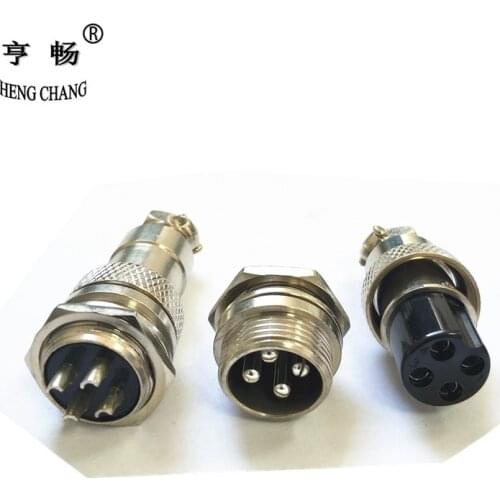 GX16 4p Male Female 16mm Wire Panel Connector Aviation Plug electric bike kettle style charging socket 4set