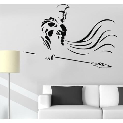 Greece Spartan Warrior Spear War Ancient Vinyl Wall Decal Wall Stickers Home Decor Art Mural Nursery Kids Room Wall Sticker 2997